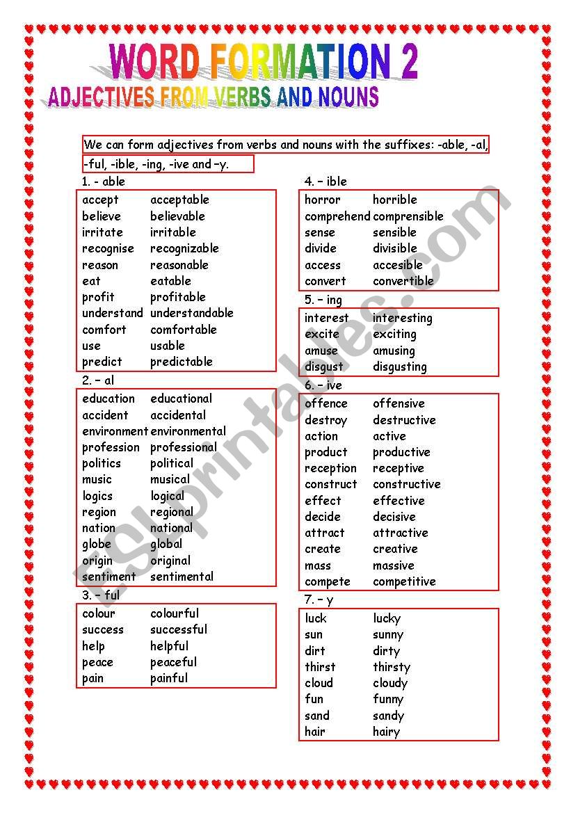 formation adjectives pdf